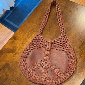 Brown Woven Leather Lucky Brand Bag
